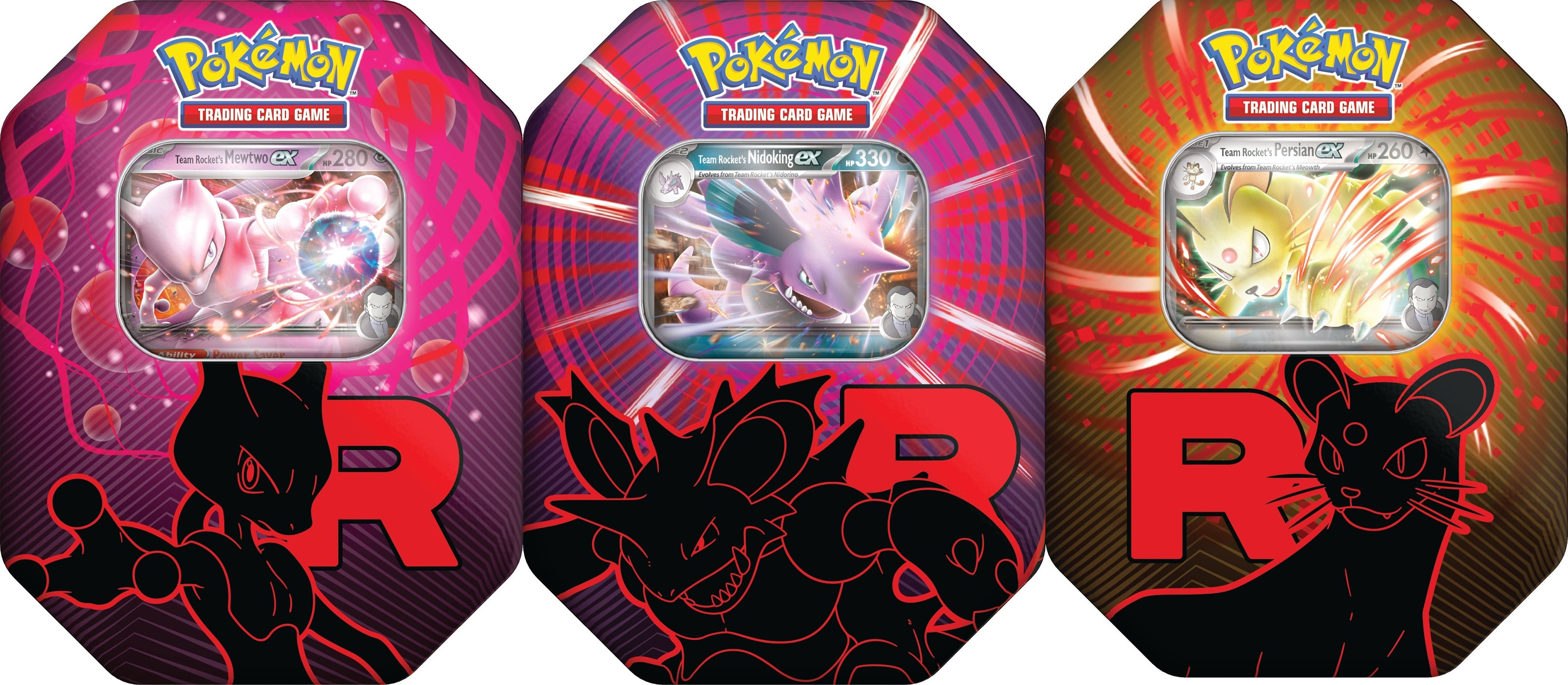 Pokémon TCG: Team Rocket ex Tin Set (3 Tin-Boxen)